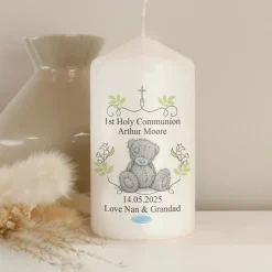 Discount Personalised Me To You Religious Cross Pillar Candle Kids Scented Candles|Gifts For Babies