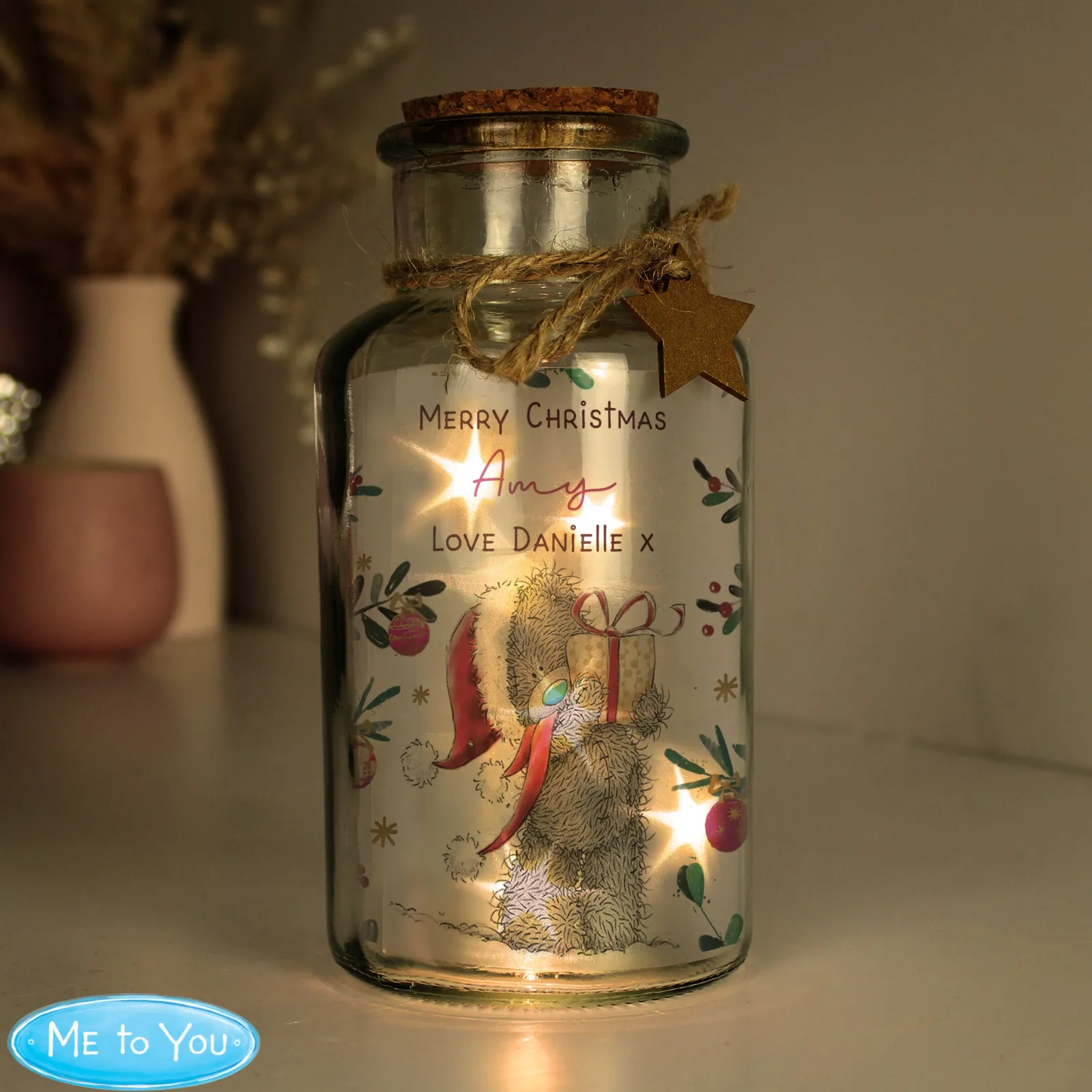 Card Factory Personalised Me To You Tatty Teddy Cosy Winter LED Jar