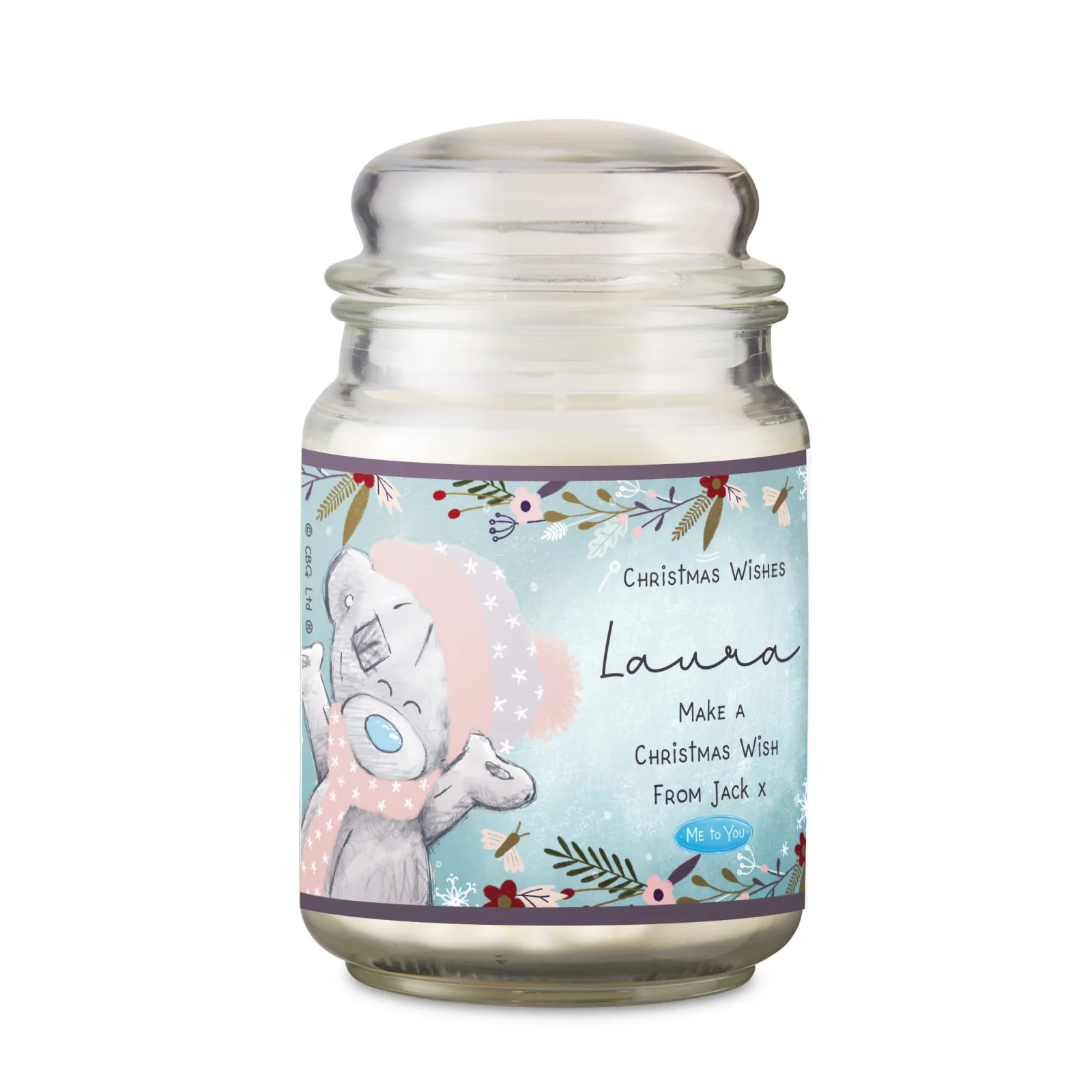 Card Factory Personalised Me To You Tatty Teddy Cosy Winter Large Candle Jar