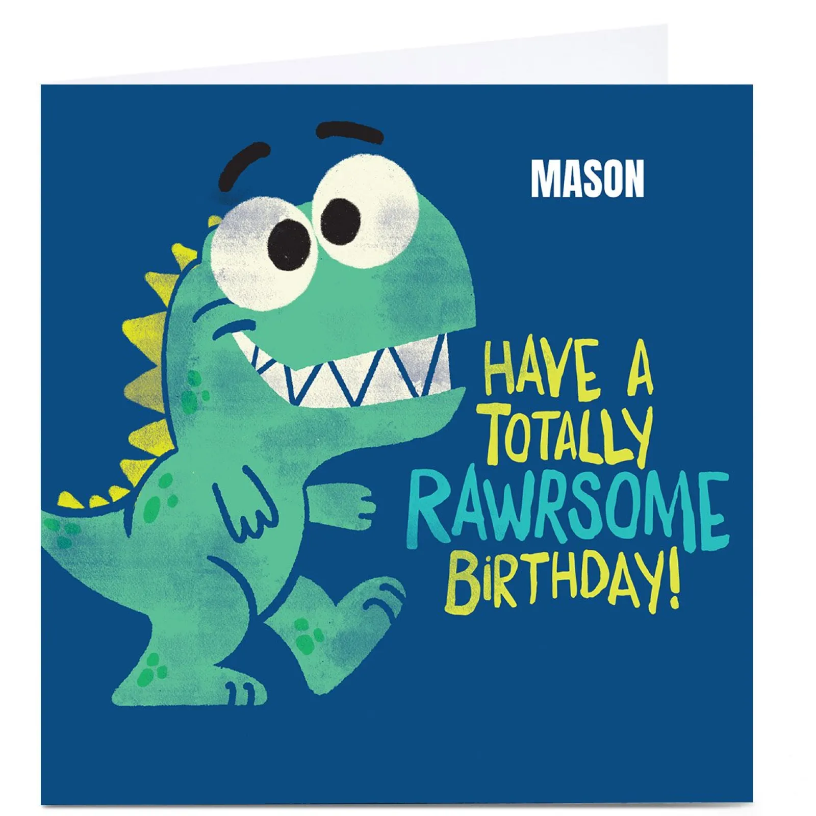 Kids Card Factory Personalised Mega Bites Birthday Card - Rawrsome Birthday