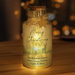 Kids Card Factory Personalised Merry Christmas LED Glass Jar