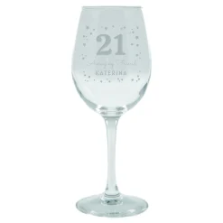 Outlet Personalised Milestone Age Wine Glass - Editable Age, Name & Message 21St Birthday|Personalised Glasses