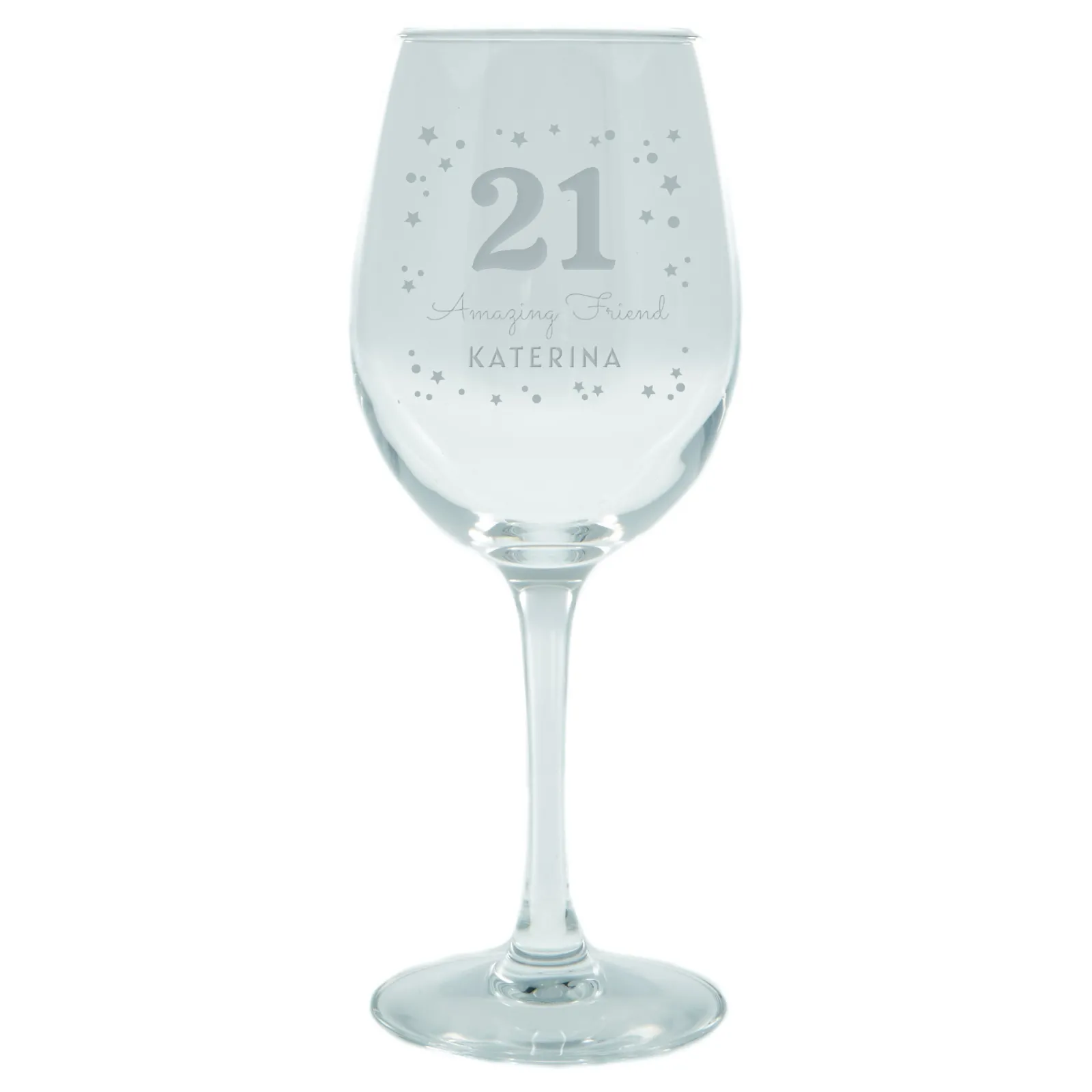 Outlet Personalised Milestone Age Wine Glass - Editable Age, Name & Message 21St Birthday|Personalised Glasses