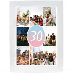 Card Factory Personalised Milestone Age Photo Print - Pink & Blue Gradient, Editable Age