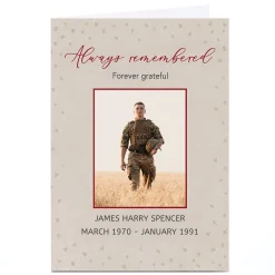 Outlet Personalised Military Card - Always Remembered Photo