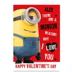 Online Personalised Minions Valentine's Day Card - A Minion Reasons Funny
