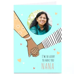 Card Factory Personalised Mother's Day Card - Holding Hands - Nana