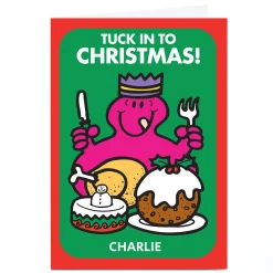 Card Factory Personalised Mr Men & Little Miss Christmas Card - Tuck In