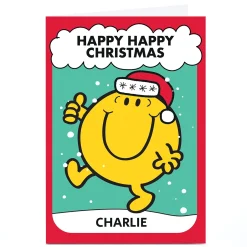 Hot Personalised Mr Men & Little Miss Christmas Card - Happy Happy Red Tv & Film|Christmas