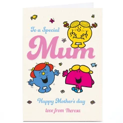 Card Factory Personalised Mr Men & Little Miss Mother's Day Card - Mum
