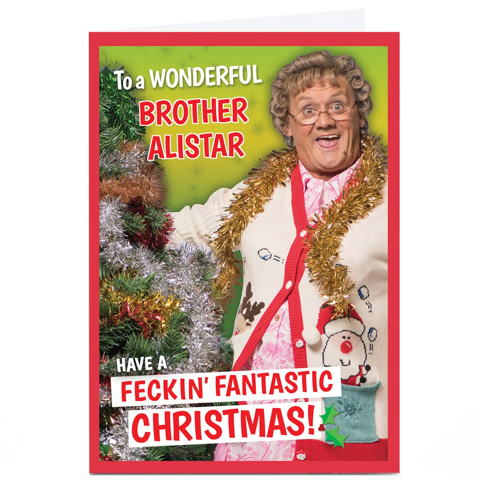 Card Factory Personalised Mrs. Brown's Boys Christmas Card - Brother