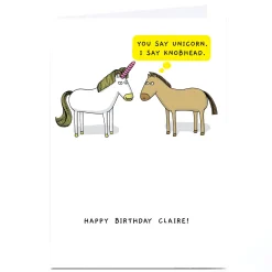 Outlet Personalised Mungo & Shoddy Birthday Card - You Say Unicorn... Funny|Birthday