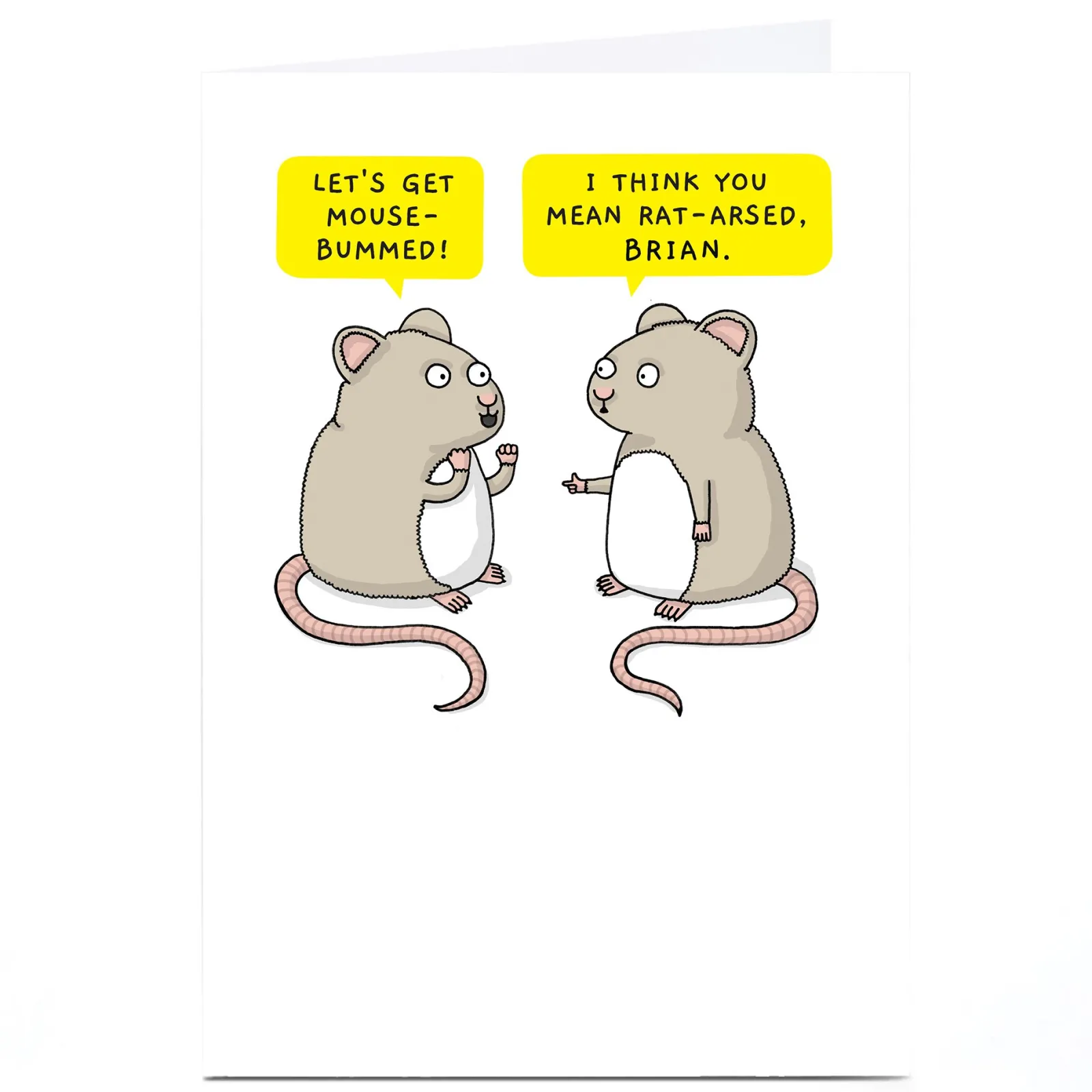 Outlet Personalised Mungo & Shoddy Card - Let's Get Mouse-Bummed! Funny|Any Occasion