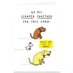 Card Factory Personalised Mungo & Shoddy Card - We All Scraped Together