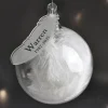 Online Personalised Name & Date Feather Glass Bauble Memorial Gifts|Christmas Gifts