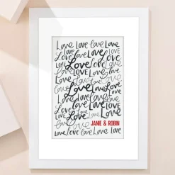 Card Factory Personalised Names Love Portrait Print