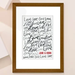 Card Factory Personalised Names Love Portrait Print