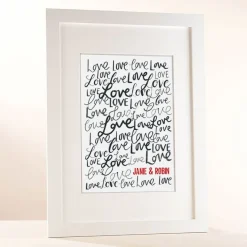 Card Factory Personalised Names Love Portrait Print