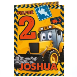 Clearance Personalised 2nd Birthday Card - My First JCB Kids Tv & Film|For Kids