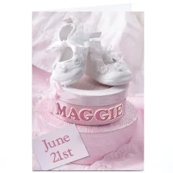 Card Factory Personalised New Baby Card - Girl Gifts