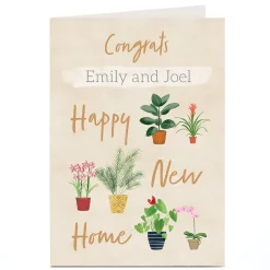 Online Personalised New Home Card - House Plants New Home