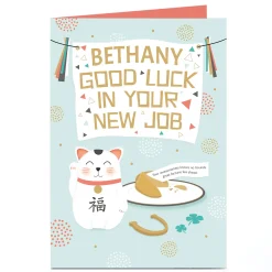 Card Factory Personalised New Job Card - Good Fortune