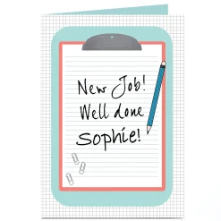 Card Factory Personalised New Job Card - Clipboard