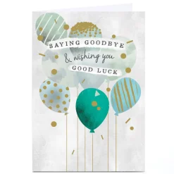Card Factory Personalised New Job Card - Goodbye and Good Luck Balloons