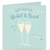 Best Personalised New Year Card - Champagne Flutes Christmas