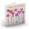 Personalised Nik Golesworthy Birthday Card - Colourful Flowers Birthday|For Her