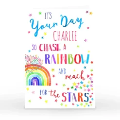 Clearance Personalised Nik Golesworthy Card - Chase A Rainbow Kids New Job|Graduation