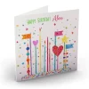 Card Factory Personalised Nik Golesworthy Birthday Card - Colourful Cake Toppers