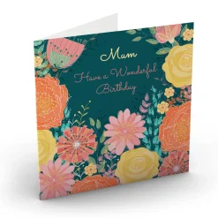 Card Factory Personalised Nik Golesworthy Birthday Card - Mum Wonderful Birthday, Floral