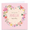 Outlet Personalised Nikki Upsher Birthday Card - Lovely Wife Floral Heart For Wife|Premium Square