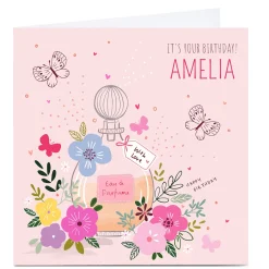 Best Personalised Nikki Upsher Birthday Card - Perfume Bottle Premium Square|Birthday
