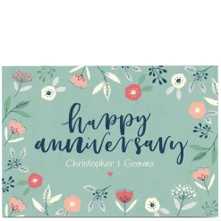 Card Factory Personalised Nikki Whiston Anniversary Card - Floral