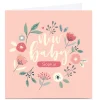 Outlet Personalised Nikki Whiston New Baby Card - Pink Premium Square|New Baby