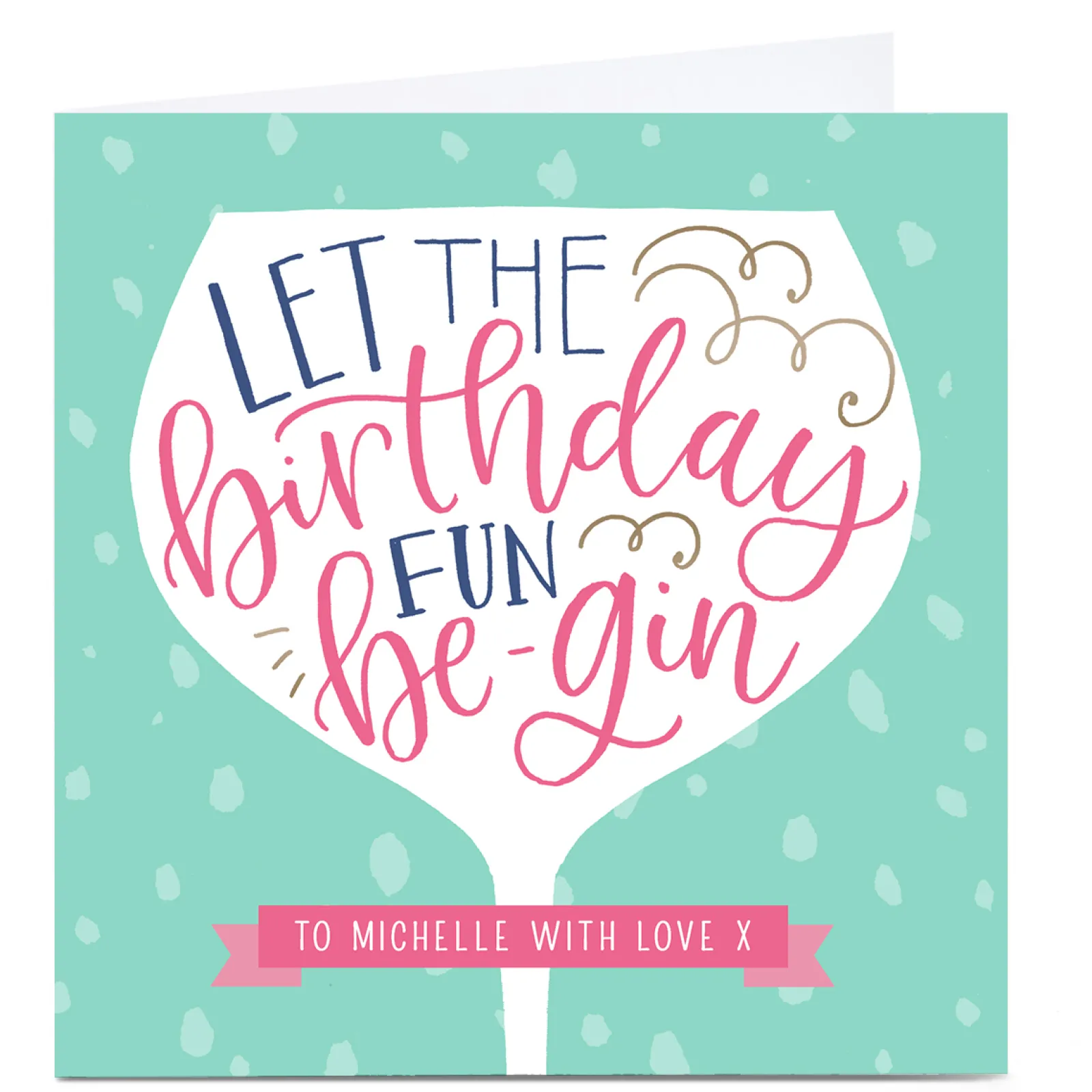 Card Factory Personalised Nikki Whiston Birthday Card - Gin