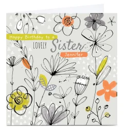 Online Personalised Nikki Whiston Birthday Card - Sister For Sister|Birthday