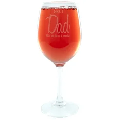Clearance Personalised No1 Dad Wine Glass Personalised Glasses|Glassware