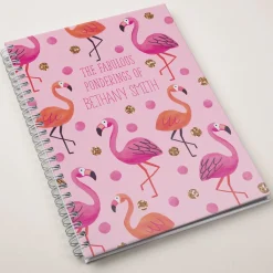 Card Factory Personalised Notebook - Flamingos