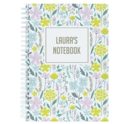 Card Factory Personalised Notebook - Pastel Florals