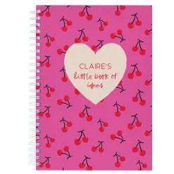 Card Factory Personalised Notebook - Pink Cherry Print