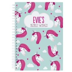 Kids Card Factory Personalised Notebook - Unicorn Wishes