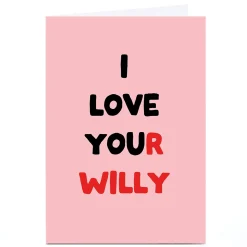 Card Factory Personalised Ohh Deer Valentine's Day Card - I Love You(r Willy)