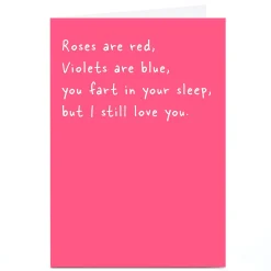 Card Factory Personalised Ohh Deer Valentine's Day Card - You Fart In Your Sleep