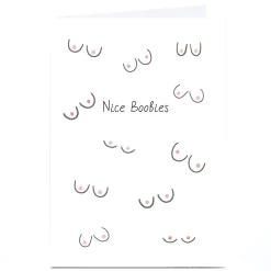Personalised Ohh Deer Valentine's Day Card - Nice Boobies Funny