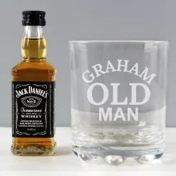 Outlet Personalised Old Man Jack Daniels Whisky Gift Set Personalised Glasses|Glassware