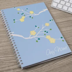 Card Factory Personalised Orient Flowers Notebook
