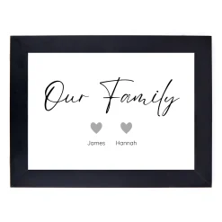 Card Factory Personalised Our Family 2 Hearts Print